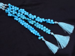 Turquoise 8mm Faceted Heart Briolette Natural Howlite Chinese Turquoise Semi Precious Gemstone Beads <b>For</b> Jewelry Making Supplies - Product Image 1