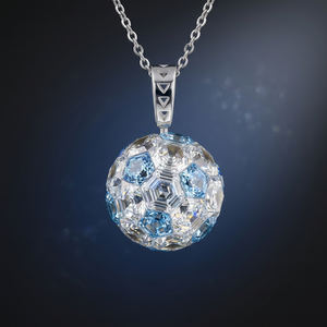 20 CT Hexagon Cut Lab Grown Diamond Ball <b>Pendant</b> VS1 Clarity 14K White <b>Gold</b> Invisible Setting Women's Engagement Certified IGI - Product Image 4