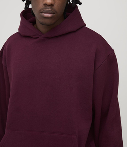 Nouveauté : Sweat-shirts pour hommes en molleton 100% coton pour la saison hivernale, design et logo personnalisés, couleur bordeaux unie pour sweat-shirts pour hommes - Product Image 6