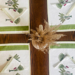 Hand Block Printed Quilted Cotton Table <b>Placemats</b> With Napkins Table Linens - Product Image 1