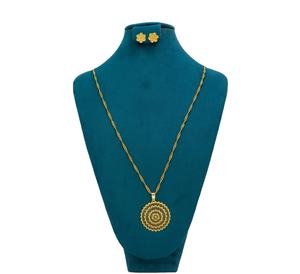 Gold Plated Designer Dubai Jewelry Pendant Chain African <b>Bridal</b> Necklace Saudi Arabia for Women Wedding Jewelry Pendant set - Product Image 1