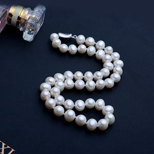 Collar de Perlas Zhuji para Mujer, Versión Coreana, Perlas de Agua Dulce Casi Redondas de 9-10 mm, XL125-1910, Venta al por Mayor - Product Image 2