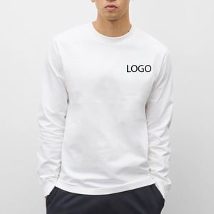 Camiseta de Manga Larga para Hombre, Estilo Casual y Moderno para Uso Diario, Cuello Redondo, Diseño Clásico Liso, Corte Holgado, Algodón/Poliéster, Precio al por Mayor - Product Image 1