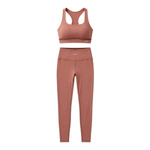 Amkoor Ensemble de yoga 2 pièces pour femme : Soutien-gorge de sport dos nageur et Legging taille haute longueur intégrale, couleur unie, sans couture, extensible dans les quatre sens - Product Image 1