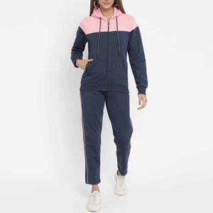 Ensemble de survêtement sportif pour femme de haute qualité, 2 pièces, avec logo personnalisé, respirant, à capuche, pour l'hiver - Product Image 2