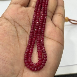Cuentas facetadas de rubí natural en tendencia, rondel de 4-5mm, hilo de rubí rojo AAA de la India, gema suelta para fabricación de joyas, grado mayorista. - Product Image 3