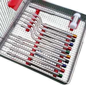 Kit d'instruments chirurgicaux droits pour sinus lift dentaire, comprenant mallettes concaves, mallettes à cassette et osteotomes - Product Image 4