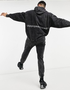 Conjunto Deportivo de Dos Piezas para Hombre, Personalizado OEM, de Felpa de Algodón Grueso con Efecto Desgastado por el Sol, Estampado en Serigrafía, Talla Grande, Lavado a la Piedra, para Invierno - Product Image 2
