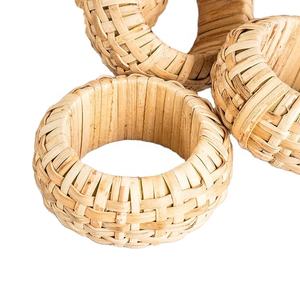 Servilletero redondo de mimbre al mejor precio al por mayor conveniente para mesa de comedor de cocina hecho a mano de Vietnam - Product Image 1