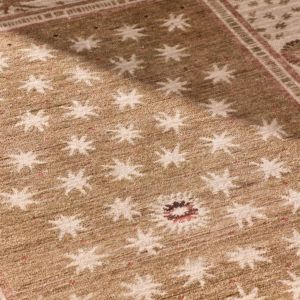 Hand Knotted Persian Floral Low Pile Anti-Slip Washable Eco-Friendly PET Friendly Home Rug Classic Oushak Design Brown Afgan - Product Image 3