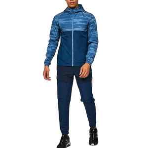 Windbreaker Tracksuit Men 2 Piece Set Waterproof Hooded <b>Jacket</b> Pants <b>Reflective</b> Zip Up Nylon Jogging Suit Custom Logo - Product Image 1