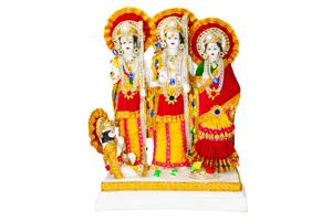 Handmade Marble Dust Ram Parivar <b>Statue</b> Traditional <b>Religious</b> Art Deco Figure Decor for Tabletop Display Diwali Wedding - Product Image 2