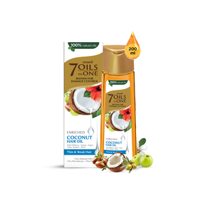 Aceite Capilar Emami 7 Aceites en Uno de Coco - 200ml |   Mezcla 100% Natural de 7 Aceites |   Resultados Suaves y Brillantes |   Promueve un cabello más grueso y fuerte - Product Image 1
