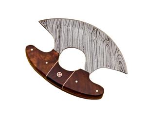 Couteau de Chef Ullu fait à la main de Damas Couteau de cuisine Ullu Manche en bois avec gaine en cuir Couteau de cadeau de Noël - Product Image 2