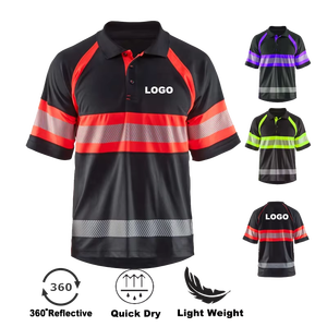 Chemise de travail de sécurité haute visibilité ANSI Classe 3, coupe ajustée, respirante, séchage rapide, tricotée sur mesure, manches courtes, style décontracté élégant - Product Image 1