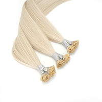 Extensions de cheveux en kératine italienne pré-collées à pointe plate, cheveux vierges russes Remy, pour usage en salon