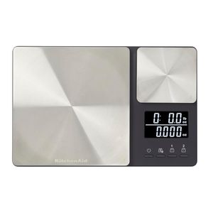 Bilancia Digitale da Cucina KQ909 in Acciaio Inossidabile Nero, Capacità 5 kg con Precisione 450g, Doppia Piattaforma - Product Image 1