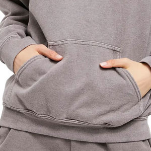 Sweat à capuche uni avec logo imprimé et cordon de serrage pour un confort optimal, style minimaliste, poche frontale, respirant et confortable, à prix abordable. - Product Image 5