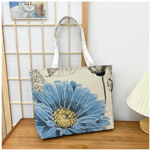 Sac fourre-tout en coton de qualité supérieure, fait main, avec broderie artisanale, sac de shopping pour femmes, cadeaux, événements, voyages et usage quotidien - Product Image 5