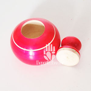 Caja de Madera Sindoor Ovalada Tallada, Reutilizable, Diseño Moderno, Decoración para el Hogar - Product Image 3