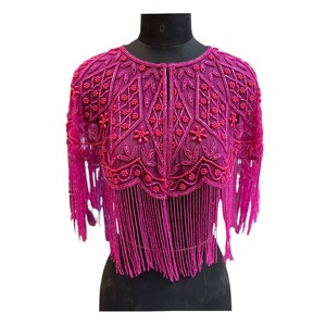 Cape brodée de créateur 2026 avec perles, 100 % coton, acier inoxydable, pour femme, mode, vente en gros, export - Product Image 1