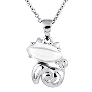 Collier pendentif romantique en argent sterling 925 avec zircon blanc pour mariage et anniversaire-Design unisexe - Product Image 1