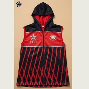 Custom Sublimated Cricket Training Sleeveless Hoodie - Quick-Dry <b>Athletic</b> Vest for Men - Product Image 5
