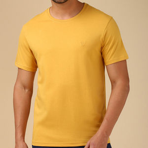 Camiseta de Algodón Lisa para Hombre, Corte Regular, Cuello Redondo, Cómoda, Informal, para Uso Diario, Precio de Fábrica, OEM Personalizado - Product Image 1