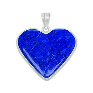 Pendentif en argent sterling avec pierre de lapis-lazuli 100% naturelle en forme de cœur pour femmes, collier de fiançailles, bijoux en pierres précieuses DIY au meilleur prix - Product Image 3