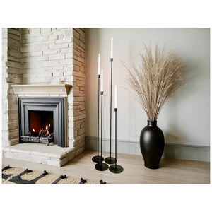 Minimalist Nordic Home Black Iron Candle Holders Romantic Dining <b>Table</b> <b>Decor</b> Ambiance Creating Ornaments Candle Holders - Product Image 2