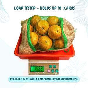 Eco Friendly <b>Jute</b> Drawstring Mesh Grocery <b>Sack</b> 31*21 cm 1.5kg Strong Reusable Bag for Fresh Fruits Vegetables and Daily Shopping - Product Image 6