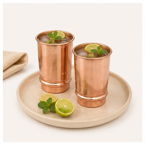 Factory Supply Pure <b>Copper</b> Glass Set of 2 Drinking & Water Storage Handmade Pure <b>Copper</b> Detox Drinkware for Home & Gifting - Product Image 3