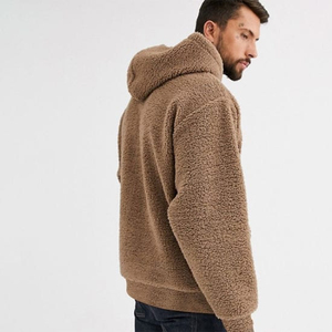 <b>Men's</b> Oversized Sherpa Hoodie Fleece <b>Pullover</b> Solid Color Casual Winter Wear Anti-Pilling Knitted Sherpa Hoodies Sweatshirts - Product Image 2