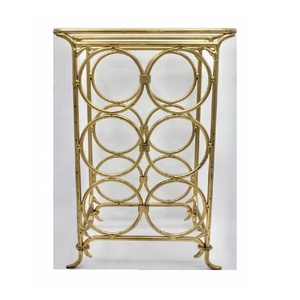 Estante de aluminio fundido de estilo moderno para 11 botellas de vino, estante independiente para suelo o mesa, soporte para botella de vino de aluminio pulido para el hogar - Product Image 5