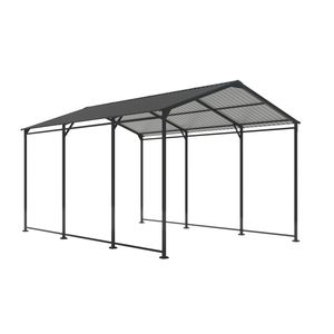 Auvent de garage en métal de toit en acier galvanisé robuste de 10 à 15 pieds pour voitures, bateaux, camions-couleur grise du hangar de stockage extérieur - Product Image 1