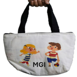 Mini Eco-Friendly Cotton Tote Bag Zipper Button Closure Adjustable <b>Shoulder</b> <b>Strap</b> Embroidery Logo Crossbody Hand-Carry Women's - Product Image 6