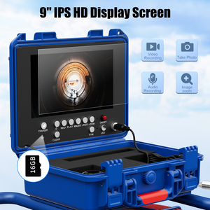 Caméra d'inspection de canalisation 50M avec écran IPS 9 pouces 1080P, localisateur 512Hz, compteur de mètres, auto-nivelante, DVR et tige en fibre de verre de 7mm - Product Image 4