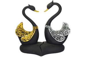 Juego de Figuras de Cisne Negro, Resina Hecha a Mano, Ecológica, Duradera, Decoración Artística Contemporánea con Temática Animal, para Mesa de Salón - Product Image 2