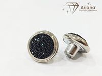 Kancing Logam Berlapis Kain Kristal Bulat, Kancing Jahit Dekoratif untuk Pakaian, Kancing Jeans, Pengikat untuk Busana