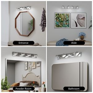 Lampada LED da 28 Pollici per Specchio da Bagno, 18W, 4 Luci, Illuminazione per Bagno con Specchio - Product Image 4