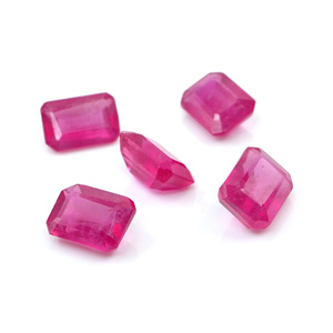 Rubis naturels de Bangkok, octogones calibrés 5x7mm, pierres précieuses de rubis naturelles facettées pour la création de bijoux, prêtes à l'emploi - Product Image 1