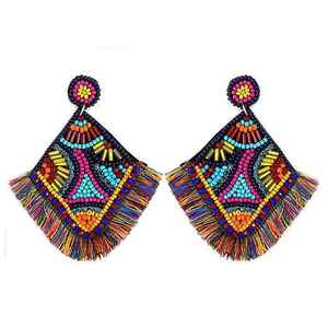 Boucles d'oreilles pendantes mignonnes en forme de cheval à bascule bleu perlé, élégantes pour femmes, bijoux de fête, boucles d'oreilles tendance en forme d'animal - Product Image 6