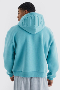 Wholesale Custom Logo Embossed Hooded Thick Oversized Terry Lined Winter Pullover Hoodies Men Sweatshirt 100% Cotton - Product Image 2