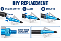 ID6.2 mm 화살표 샤프트 보드 헤드 팁에 대한 양궁 100 곡물 화살표 점 대상 DIY 액세서리 리커브 활 사냥 촬영