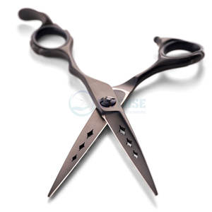 Tijeras de Barbero Negras Mate de Primera Calidad, Tijeras de Peluquería de Acero Inoxidable para Uso Profesional en Salón, Precio de Fábrica OEM - Product Image 4