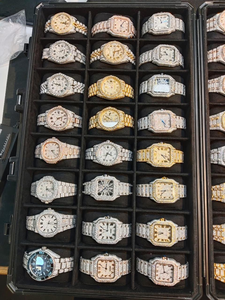 Luxury Moissanite Iced Out <b>Watch</b> Collection Diamond Look Wristwatch <b>Set</b> Silver Gold Rose Tone Designer Style Jewelry - Product Image 5