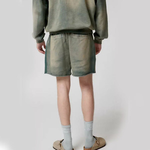 Ensemble décontracté pour homme : sweat à capuche en coton de couleur unie, short bermuda respirant à cordon de serrage et veste zippée - Product Image 5