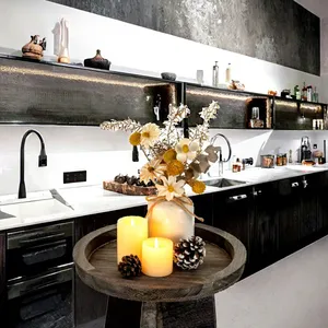 Handmade Round Wooden Decorative Tray Rustic Candle Display Tray for Home Decor - Product Image 2