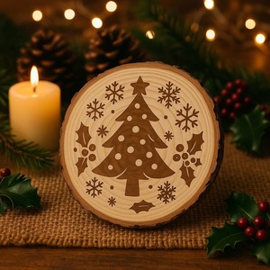 Snowman Design Merry Christmas Wooden <b>Coaster</b> Suitable For Drinks <b>Table</b> Protection Festive Decor And Holiday Gift From India - Product Image 3