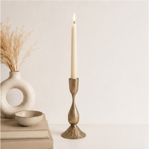Handcrafted Antique <b>Brass</b> Iron Taper Candle <b>Holders</b> Iron <b>Candlestick</b> Set for Home Decor & Festive Dining Table Ornaments - Product Image 6
